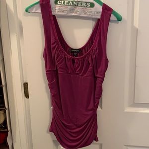 Bebe Ruched Scoop-Neck/Back Top - Size Medium